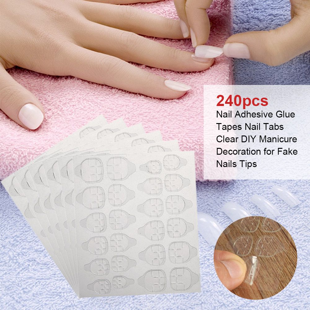 240pcs Nail Adhesive Glue Tapes Nail Tabs