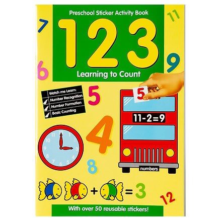 Preschool Learning Sticker Book - 123 Learning To Count