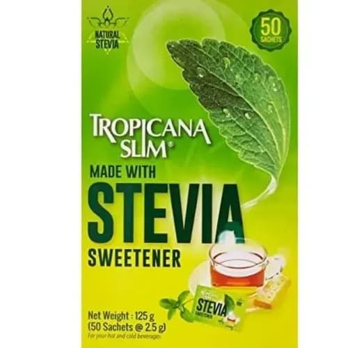 Tropicana Slim Natural Stevia Sweetener With Chromium - 50 Satchets