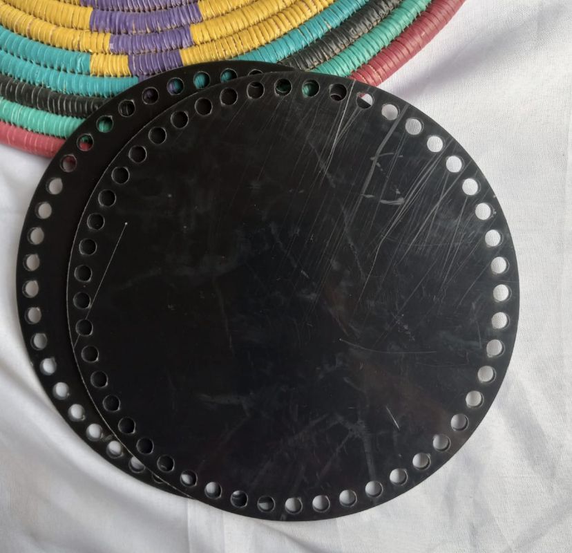 DIY 2pcs Crochet Round Circle Acrylic Black Plate Board Bag Accessory