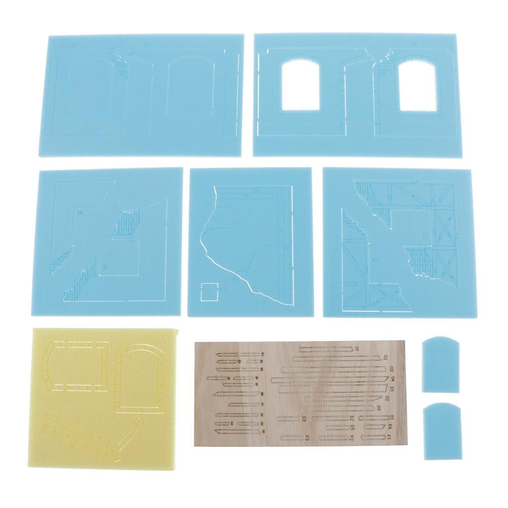 Scale Model Ruins Corner House For Dioramas Layout Sand