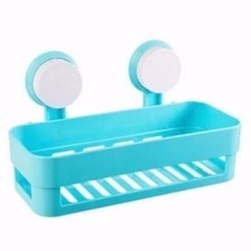 Bathroom Corner Shelf With Suction - Blue