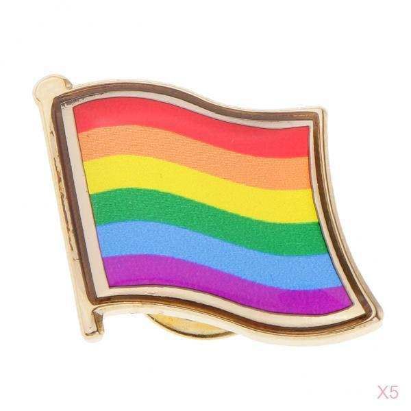 5pcs Rainbow Flag   Pin Badge