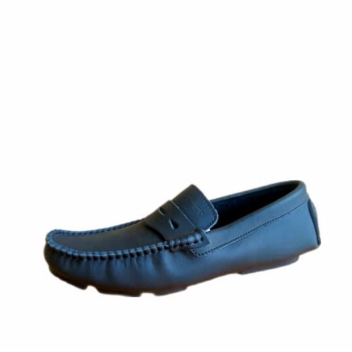 Men's Vall Real Leather Drivers Loafers - Black
