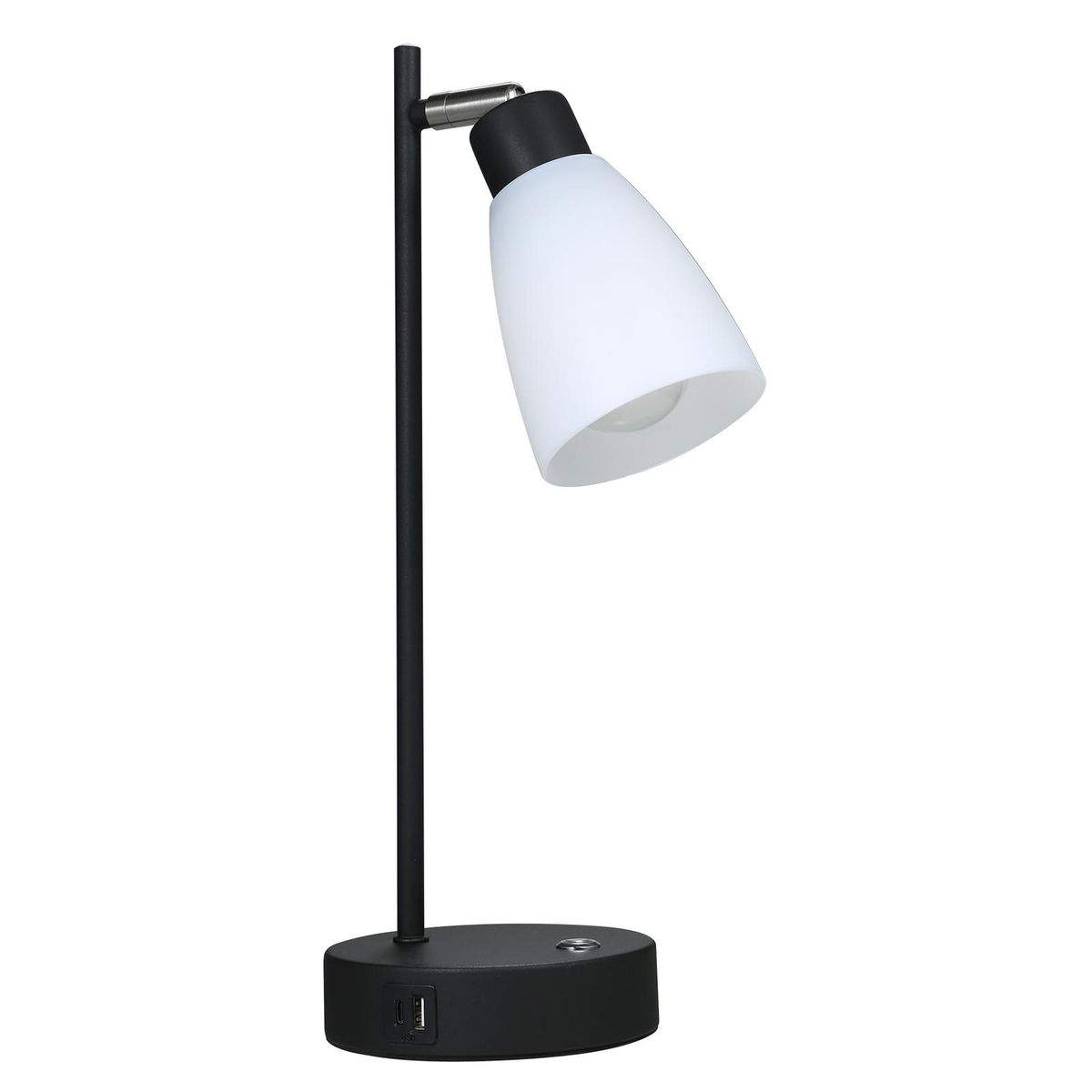 Neoglint Table Lamp Touch Control Beside Reading Lamp Type C & USB Charging Port Stepless Dimmable Brightness Adjustable Sensitive Light Control with LEDs Bulb for Bedroom Living Room