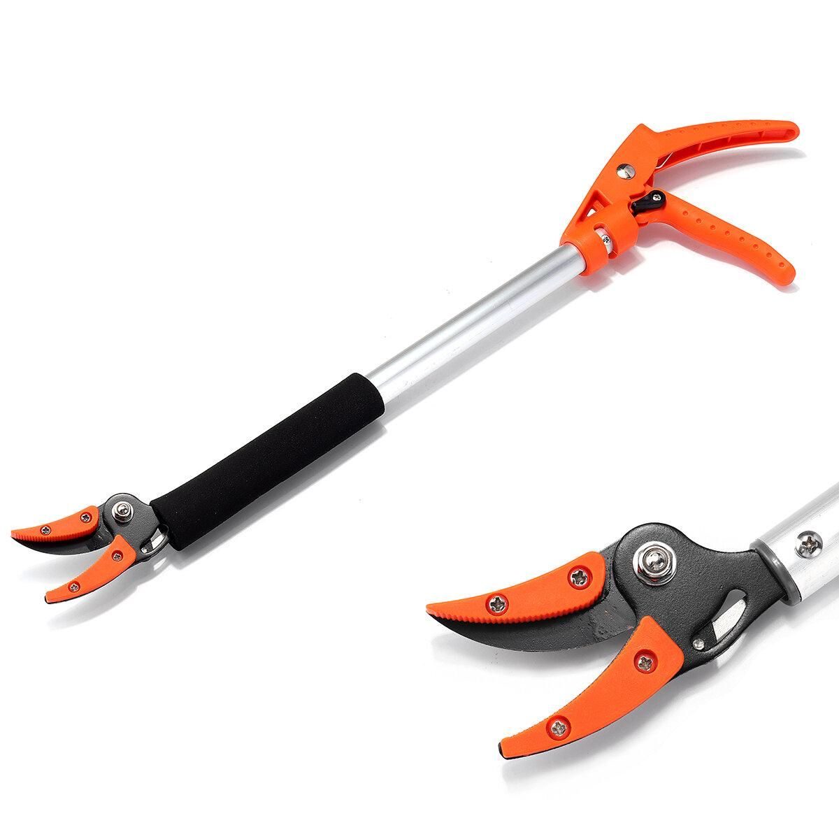 Extra Long Reach Pruner Cut and Hold Bypass Pruner Max Cutting 1/2 inch Fruit Picker and Tree Cutter For Garden