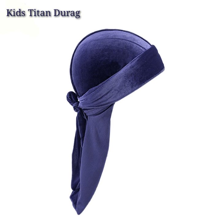 New Kids Plain Navy Blue VelvetTitan Durag