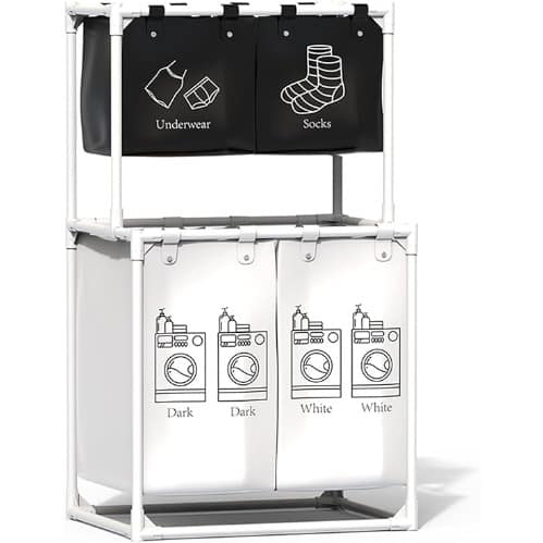 2-tier Laundry Bag With 4 Sections