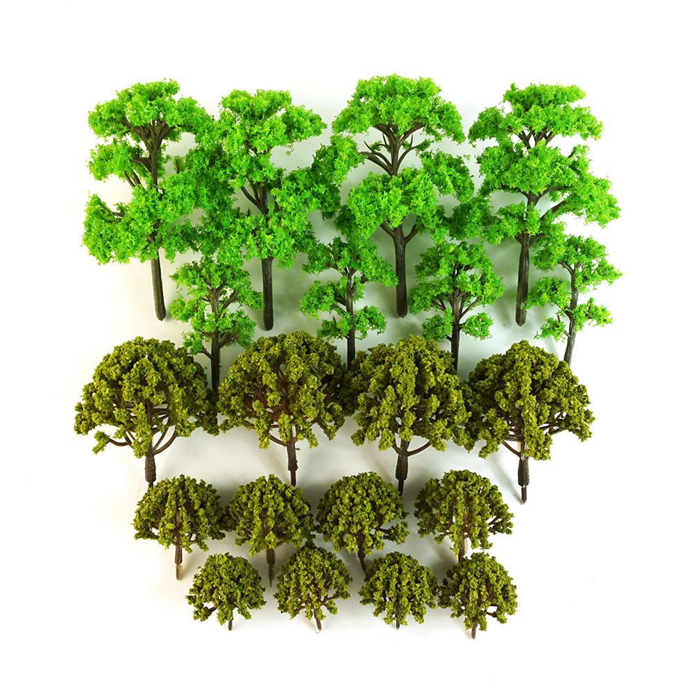20pcs Artificial Mixed Model Tree Set For Train Scenery