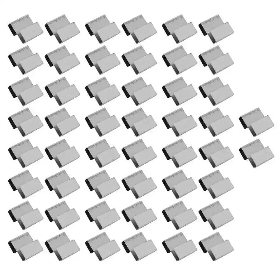 50pcs Stainless Steel Greenhouse Overlap S Clips Durable Glass Frame Fixing Clamp Adjustable Glass Handrails Holder Glass Clamp