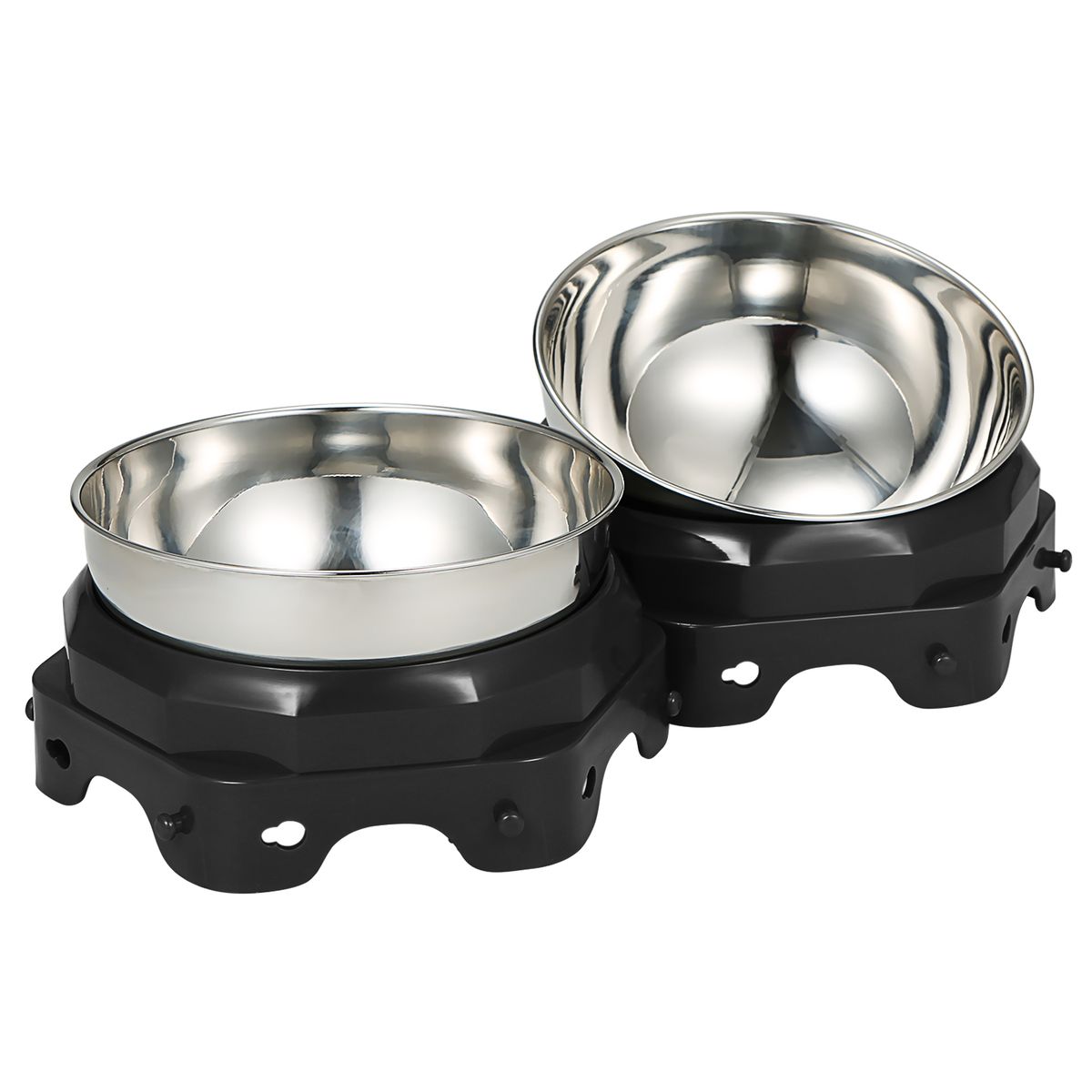 2PCS Elevated Pet Food Dish Raised Dog Bowl Detachable