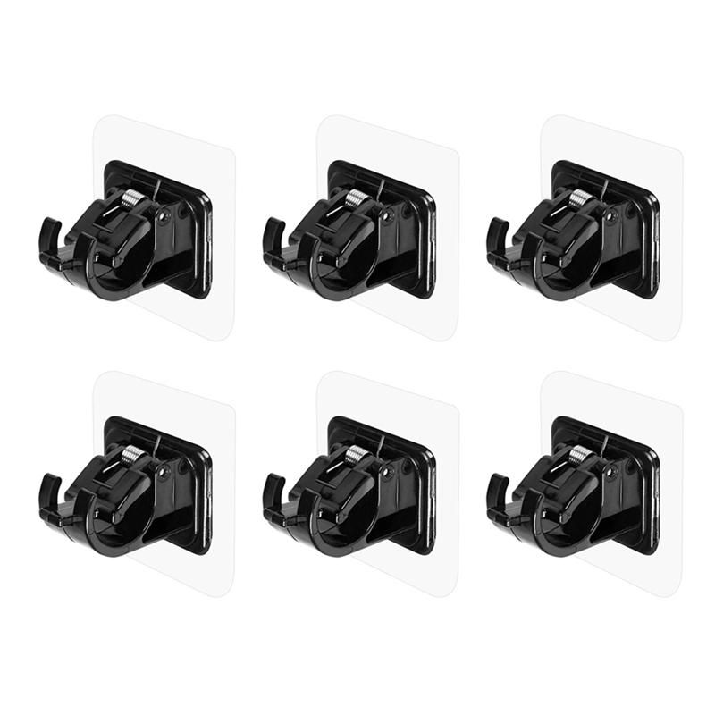 6Pcs Self Adhesive Curtain Rod Bracket Punch-Free Curtain