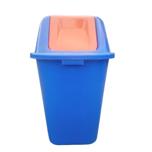 Plastic Waste Bin With Swing Cover- 70L