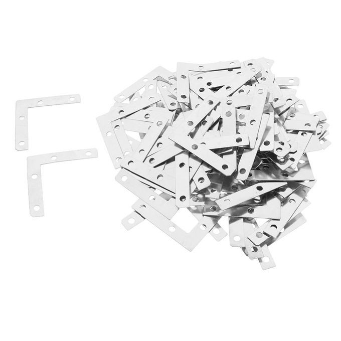 100 Pieces Wholesale Angle Plate Corner Brace Flat L Shape Silver