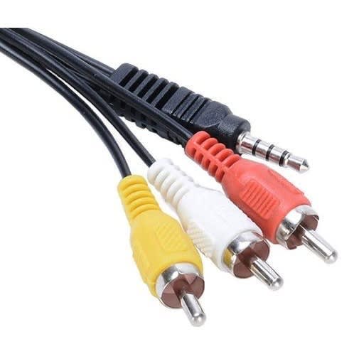 3.5mm Jack Plug Male To 3 Rca Adapter Audio Aux Cable Video Av Cord