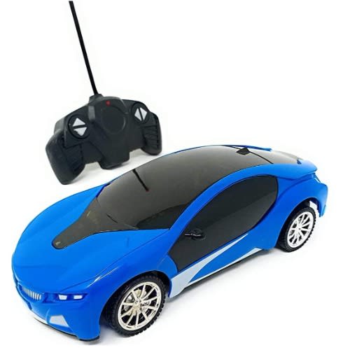 Scale 124 Remote Control Toy Car with Lights - Blue