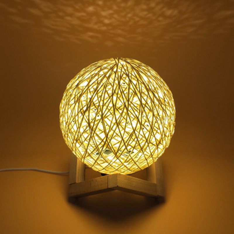 Fantasy Hemp Rattan Lamp LED Table Lamp Bedside Bedroom