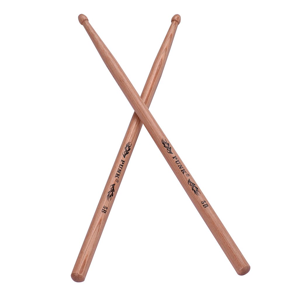 One Pair Of 5B Wooden Drumsticks Drum Sticks Hickory Wood