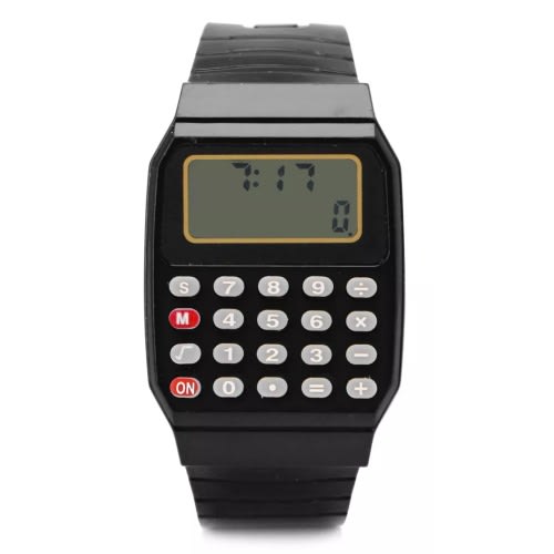 Practical Children Calculator Digital Watch Black