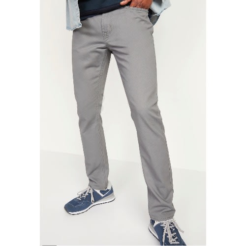 Slim Chino Pants For Men- Grey