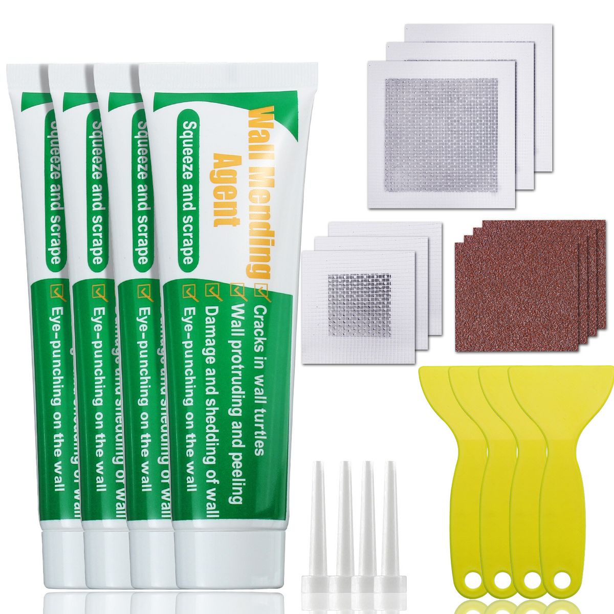 GOCHANGE Wall Repair Tools 4 Sets Wall Paint + Head +