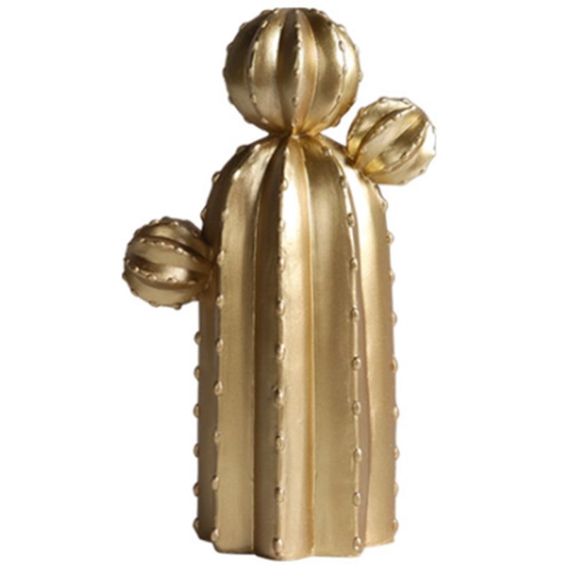 Golden Cactus Ornament Home Decor Resin Nice Figure