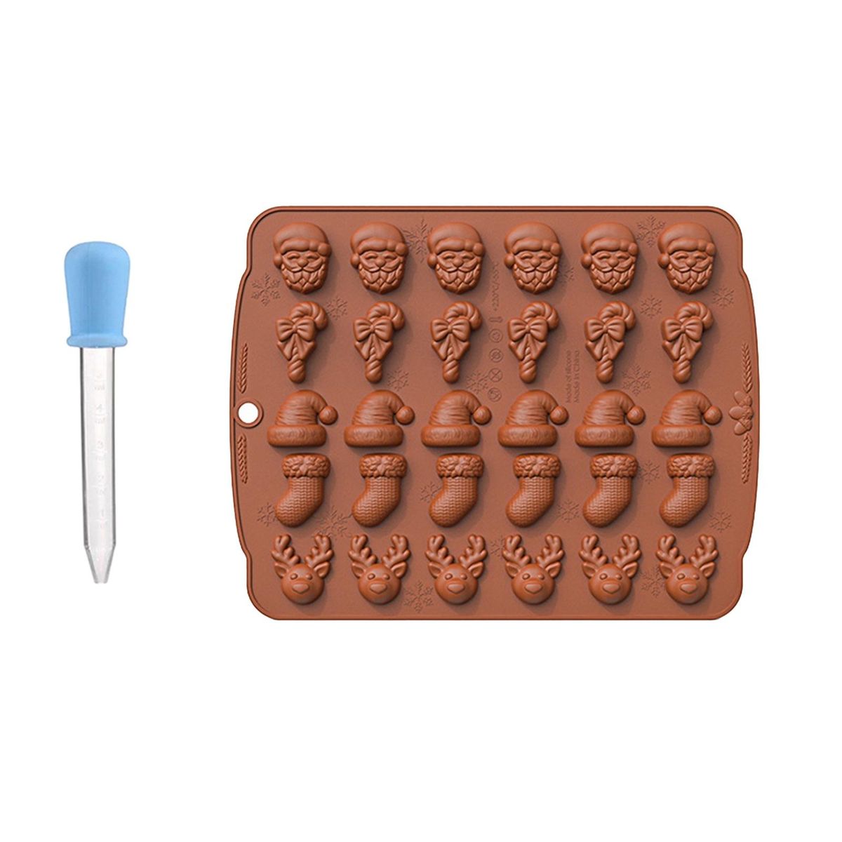 Restaurant Baking Chocolate Mold 30-cavity Festive for Christmas Brown