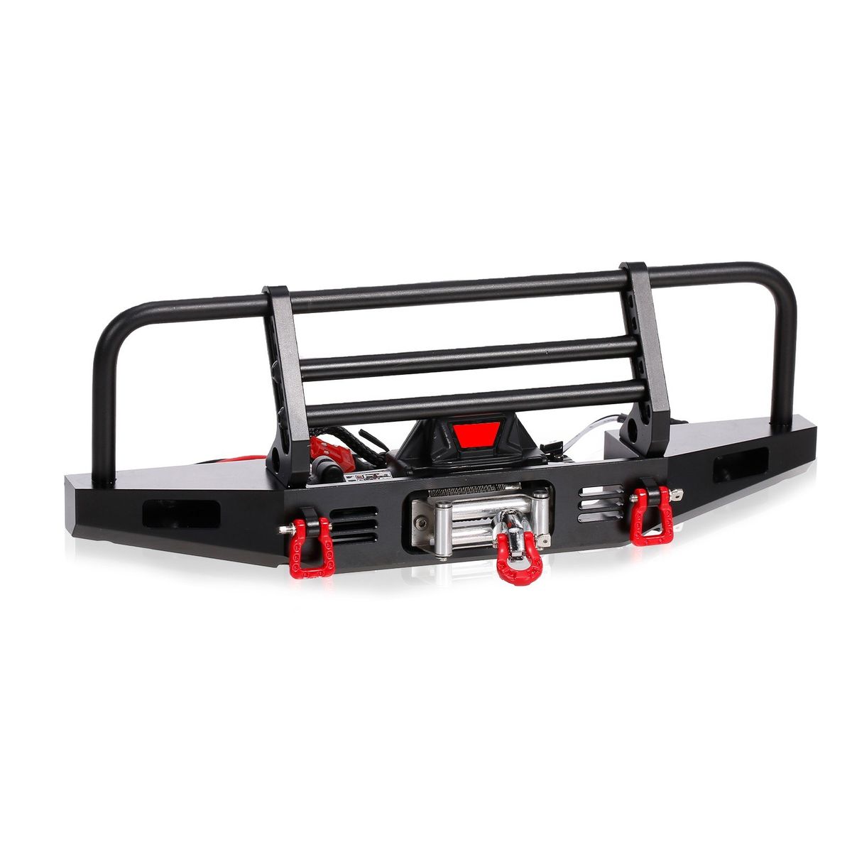 Metal Front Bumper With Winch 2 LED Light For1/10 RC Car