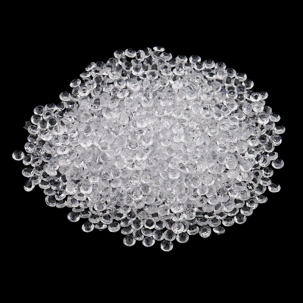 2000pcs Clear Acrylic Rhinestones Gem Crystal Faceted Beads For White