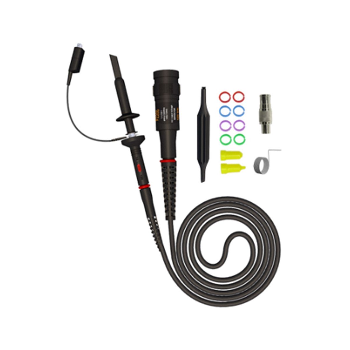 Oscilloscope Clip Probes 200MHz Fully Insulated BNC End Probe with Accessories Kit 1X 10X