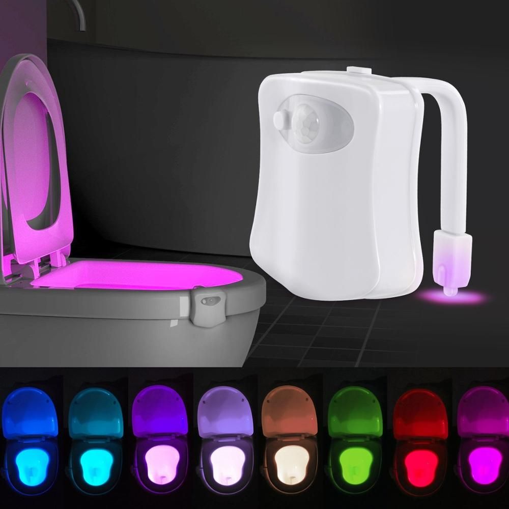 8 Color Bathroom Toilet Night Smart Seat Sensor Toilet Seat