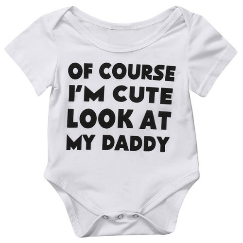 Of Course I'm Cute Baby Onesie Unisex Bodysuit - White