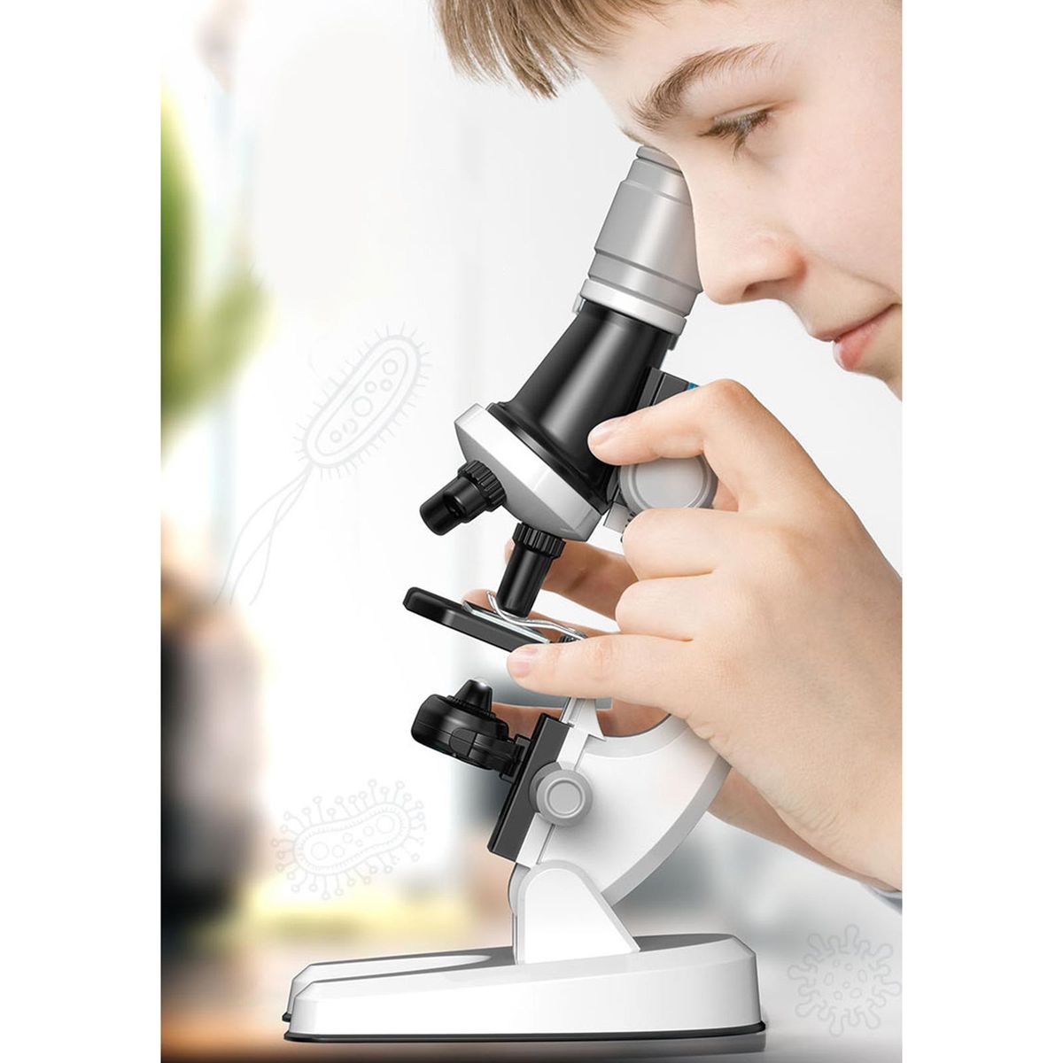 Starter Educational Science Compound Microscope Kit For Kids White