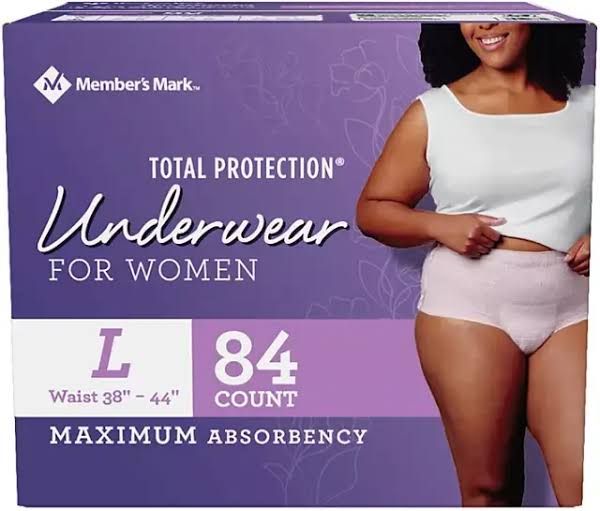 Total Protection  Adult Underwear/Diaper For Women, Large/Extra Large (84 Count)