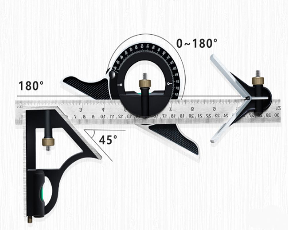 Adjustable Ruler Multi Combination 300mm Square Angle Ruler