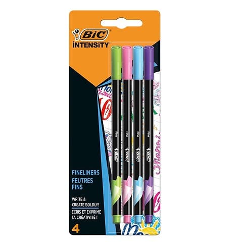 Intensity Fineliner 0.4mm Pens - 4-pack - Assorted Colours