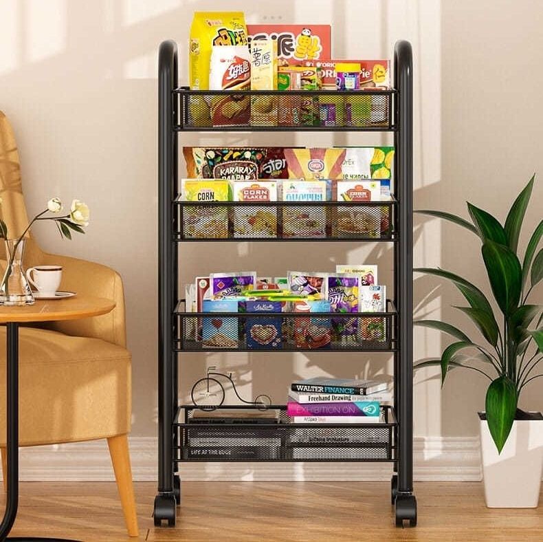 Multi-Purpose Steel Trolley Shelves - 4 Layers Steel Shelf