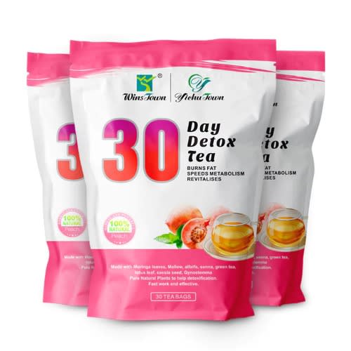 30 Day Detox Tea (peach Flavour) - Herbal Tea For Body Detoxing, Belly Fat, And Metabolism
