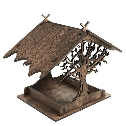 Wooden Bird Nest Cage House Birdhouse Hanging Wood Feeder With Loop Home Garden Yard Outdoor Pet Decors Hexagon Pet Bedroom
