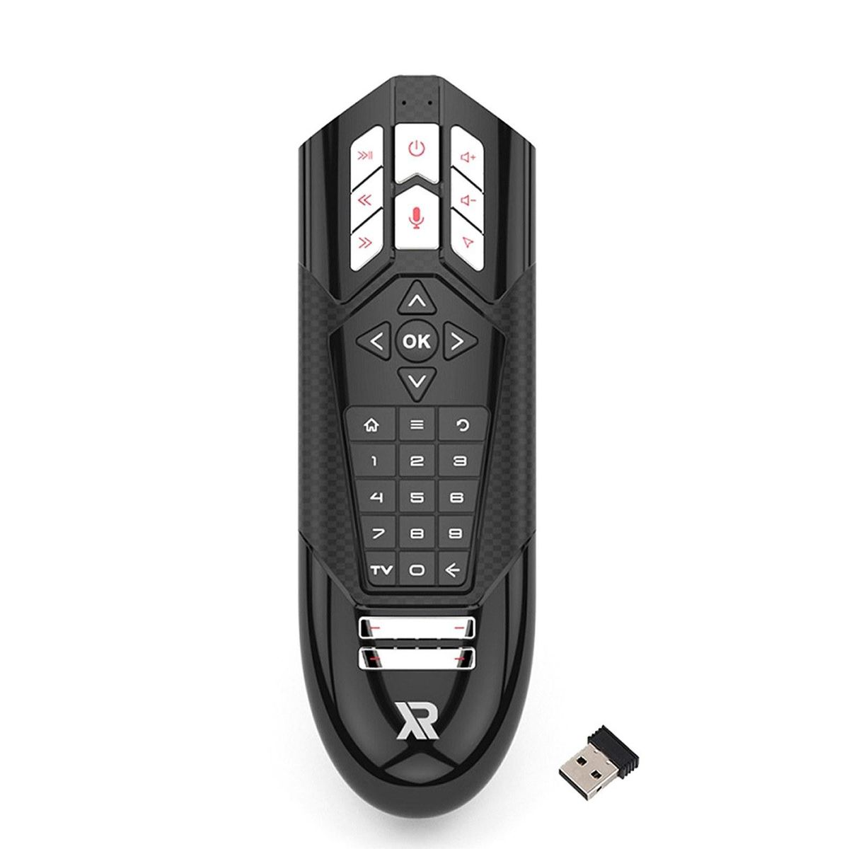 Wechip R1 2.4G Wireless Air Mouse w/ USB Receiver 6-Axis Motion Sensing Handheld Remote Controller Smart Voice Control 31 Keys IR Learning for Smart TV Android TV BOX PC