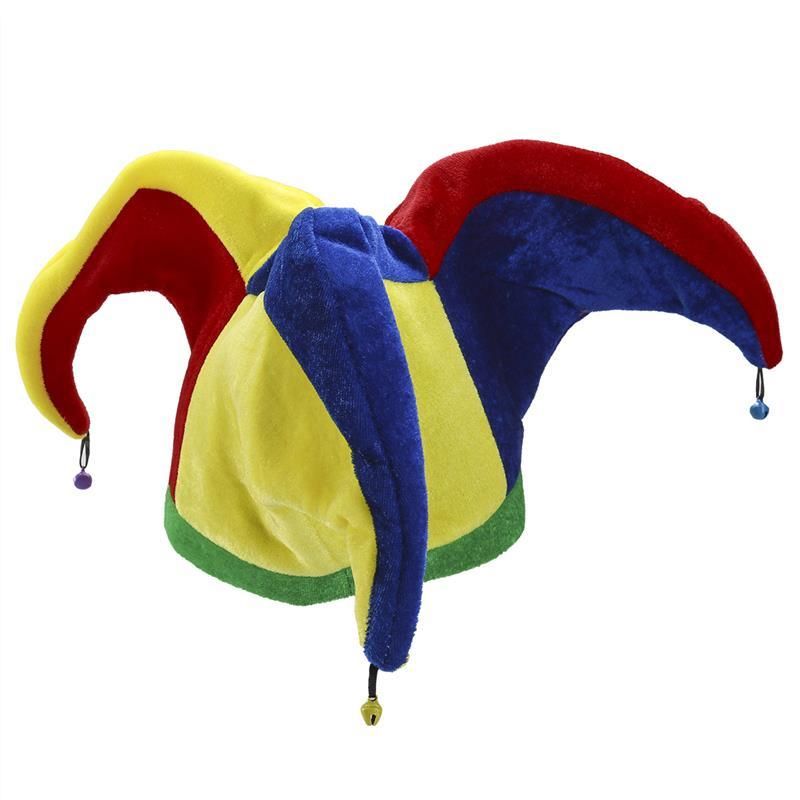 (as Shown)Funny Multicolor Costume Jester Clown Mardi Gras H