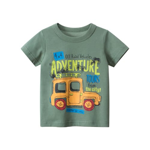 Adventure Print Boy Top- Green