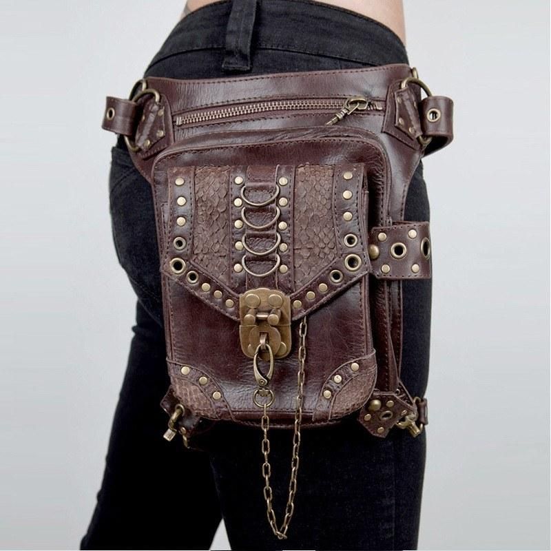 Personalized steampunk female bag Gothic small bag men and women messenger bag mini travel pockets one drop shipping black