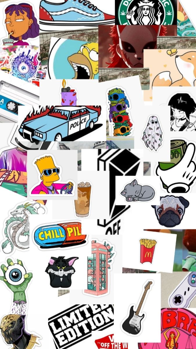 Random 10 Pcs Self Adhesive Stickers For Laptop Phone Fridge