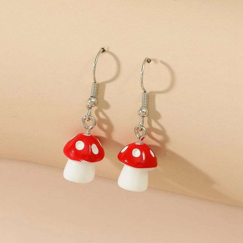Full Acrylic Mushroom Pendant Earrings Birthday Gifts For Girls, Ladies,