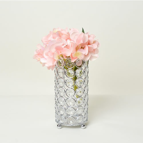 Elegant Designs - Ellipse Crystal And Chrome - 9.25 Inch Decorative Vase