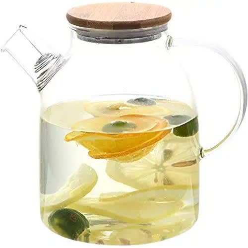 Glass Pitcher With Bamboo Lid - 1 Litre