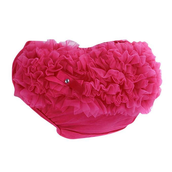 Baby Girls' 100% Soft Cotton Lace Ruffle M For 0-6Months Rose Red