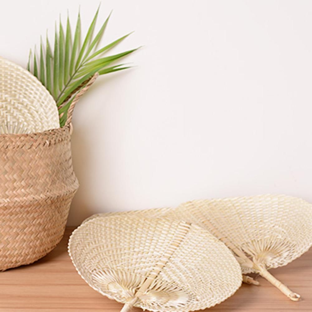 Woven DIY Summer Bamboo Cooling Artificial Home 1pc Shaped Pure DIY Natural Handmade Fan Woven Decoration Fan Heart