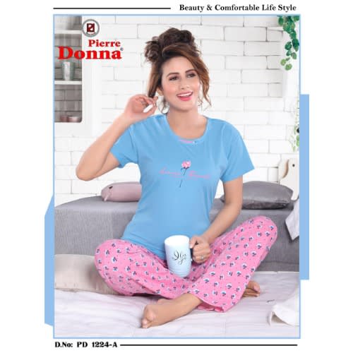 Ladies Top And Trouser Sleep Wear